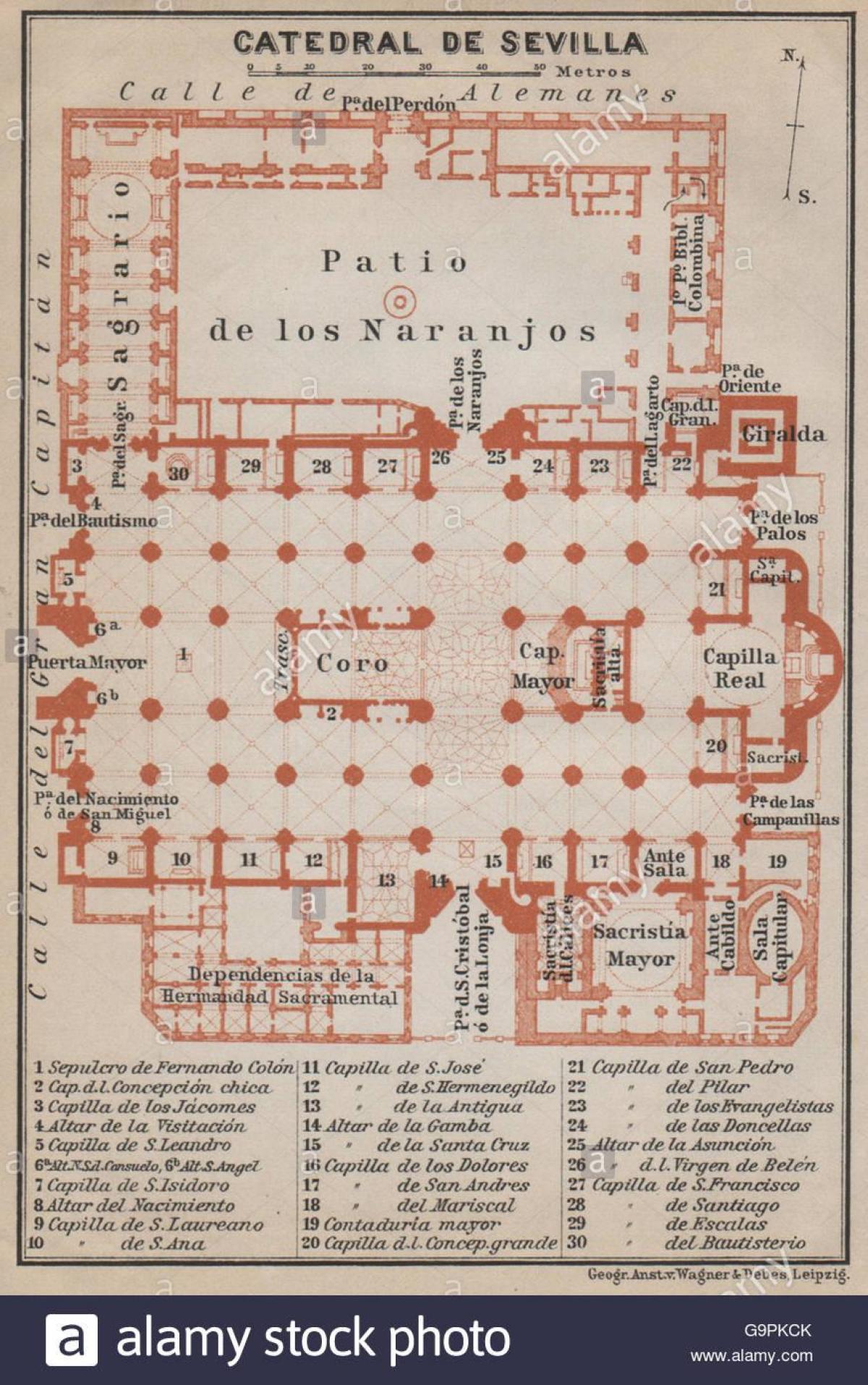 карта Севільскі кафедральны сабор