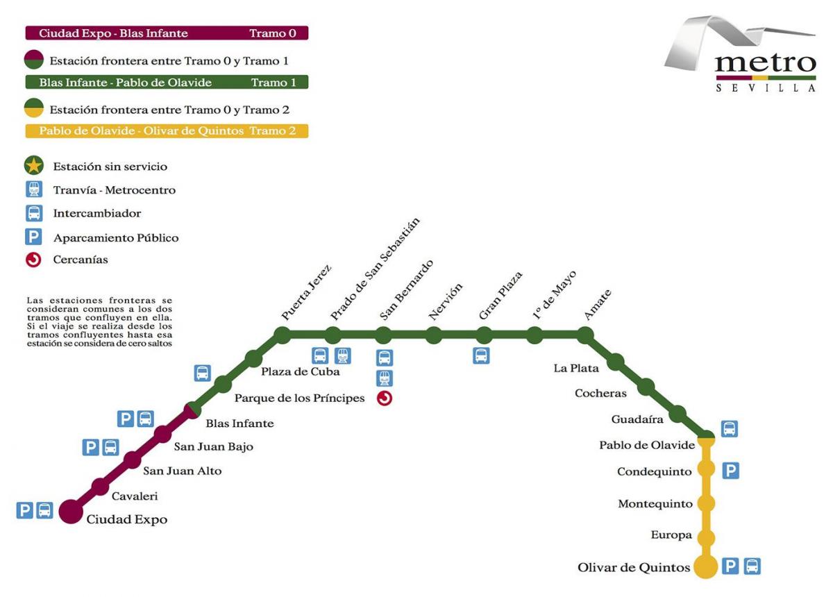 карта Севіллі метро