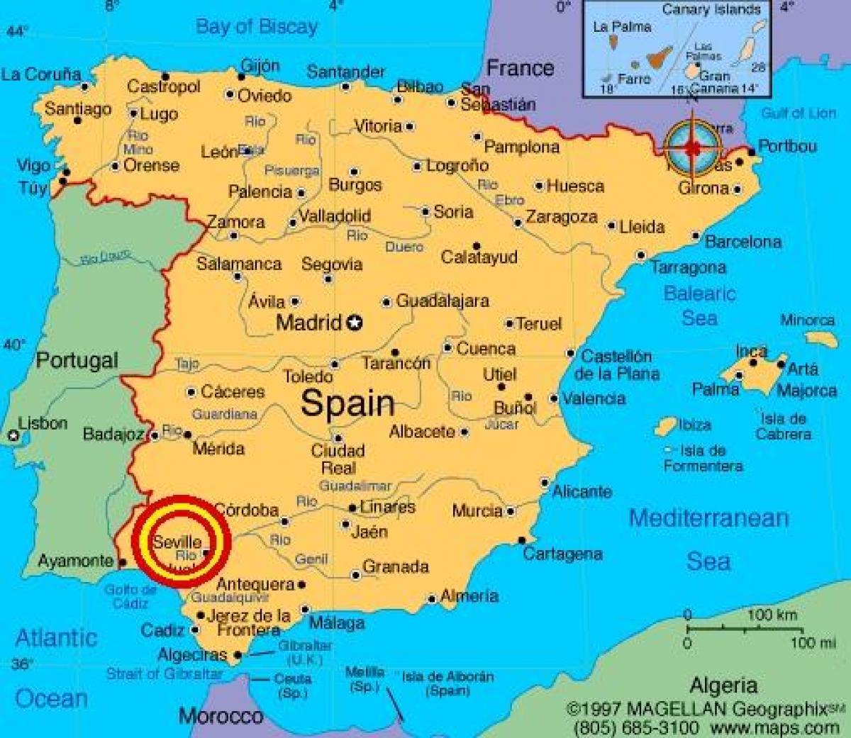 Іспанія севілья карта