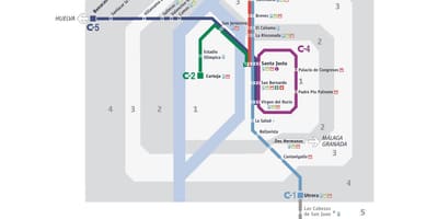 Карта Севіллі цягнік 