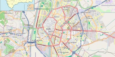 Карта Севіллі Іспанія кварталы