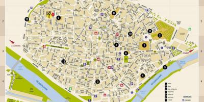 Карта бясплатныя карты вуліц Севіллі Іспанія
